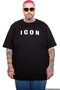 تي شيرت موديل XL كبير الحجم Icon U26107 أسود