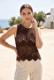 Lace Embroidery Honeycomb Pattern Blouse