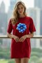 Plus Size Women Short Sleeve Crew Neck T-Shirt Dress Nightgown Comfy Cotton
