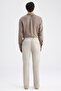 Ds Damat Relaxed Fit (Pile-Free) Beige Gabardine Chino Trousers - 6