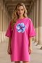 Plus Size Women Short Sleeve Crew Neck T-Shirt Dress Nightgown Comfy Cotton