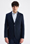 Ds Damat Regular Fit Navy Blue Dobby Fabric Jacket