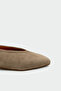 Lupita Asymmetrical Cut Genuine Leather Mink Women's Flat Ballerinas - 3