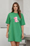 Plus Size Women Short Sleeve Crew Neck T-Shirt Dress Nightgown Comfy Cotton