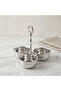 Triple Stainless Steel and Brass Decorative Snack Bowl 15 cm - 2