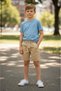Boys' Linen Shorts – Comfortable Cut with Elastic Waist and Ties, Casual Summer Shorts - 5