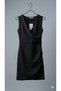 Women's V-Neck Ruffle Detailed Black Thick Strap Zero Sleeve Crepe Mini Dress - 3