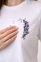 تي شيرت مطرز أرما لافندا-2- قطن ممشط-أبيض - 4