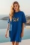 Plus Size Women Short Sleeve Crew Neck T-Shirt Dress Nightgown Comfy Cotton
