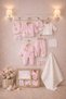 10-Piece Moon Flower Embroidered Muslin Newborn Girl Baby Hospital Release Set/100% Cotton Muslin Baby Girl Zibin Set - 5
