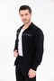 Black Noir Line Hoodless Zipper Top and Jogger Bottom Tracksuit Set - 3