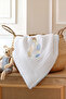 Rabbit and Boy Embroidered Muslin Baby Blanket - 90X90 cm - 2