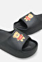 Women's Black Teddy Bear Printed Daily Comfortable Light Sole Eva Platform Sole Slippers - 5
