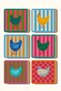 Set of 6 Decorative Chicken Patterned Mdf Coasters - 2