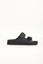 Women's Black Eva Beach Slippers with Buckle Detail 23706