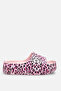 Women's Pink Leopard Printed Daily Comfortable Light Sole Eva Platform Sole Slippers - 2