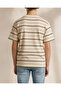 Boys Cream Striped T-Shirt - 3
