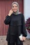 Layered Satin Black Crepe Set - 3