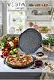 Double-Sided Grilled Cast Iron Pancake Pan - Non-Stick Surface Pizza and Crepe Pan with Removable Handles - 35 cm - 6