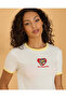 Women White Tom And Jerry Rib T Shirt - 4