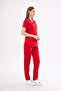 Red High Cotton Lycra Bat Sleeve Doctor Nurse Uniform Scrubs - 5