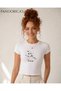 Pandorica's Astrology & Zodiac Series Bull Sign Constellation Printed Slim Fit Lycra Crop T-Shirt(Body Tee)