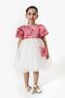 My Little One's Rose Textured Girls' Tulle Skirt Dress with Bag - White - 2