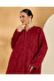 Women Burgundy Traditional Kaftan - 2