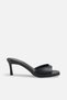 Gamze Black Skin Casual Short Heeled Slippers A025-K1453 - 3