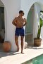 Quick-Drying Patterned Men's Swim Shorts with Pockets-26105 - 2