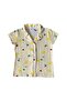 Girls' Pajama Set Summer Milan Fabric Lemon Pattern Short Sleeves with Ruffle Detail Shirt Collar - 4