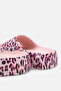 Women's Pink Leopard Printed Daily Comfortable Light Sole Eva Platform Sole Slippers - 6
