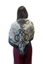 Horse and Spiral Detail Shawl 90*90 Blue - 4