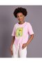 Senior Girls Pink Embroidered Front Tie T-shirt