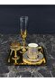 6-Person Gold Coffee Presentation Set – Gold Coffee Cup, Turkish Coffee Cup, Coffee Saucer and Tray - Luxury Coffee Set - 7