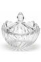 Covered Glass Candy Bowl Elegant Serving Bowl for Sweets Nuts and Snacks 15 x 10 cm
