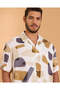 Men White Printed Short Sleeve Shirt - 4