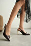 Ancona Premium Bitter Brown Buckle Heeled Shoes - 3