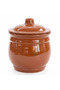 Brown Clay Storage Jar with Lid Rustic Kitchen Container