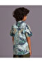 Boys White And Green Leaf Printed Cotton Shirt With T-Shirt Set - 4