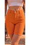 Mini Shorts with Vertical Nevrür Stitching Detail, Slim High Waist, Lycra Stretchable - 2