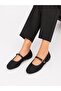 Black Buckle Tweed Fabric Women's Ballerinas Daily Comfortable Stylish Useful Ballerinas - 2