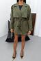 New Season Women's Windbreaker Detailed Belted Short Trench Coat - 5