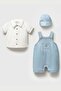 Cap and Jeans Look Salopet and Shirt Set