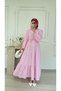 Molly Nelly Women's Button Detailed Long Muslin Dress - 4