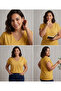 Women's Plus Size Cotton V-Neck Short Sleeve Comfortable and Stylish Basic T-Shirt - 7