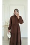 Molly Nelly Women's Button Detailed Long Muslin Dress - 5