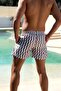 Quick-Drying Patterned Men's Swim Shorts with Pockets-26125 - 2