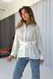 Tencel Fabric Buckle Detailed Women's Shirt - White