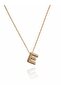 Zircon Stone Steel Letter E Necklace - Adjustable Elevator Design